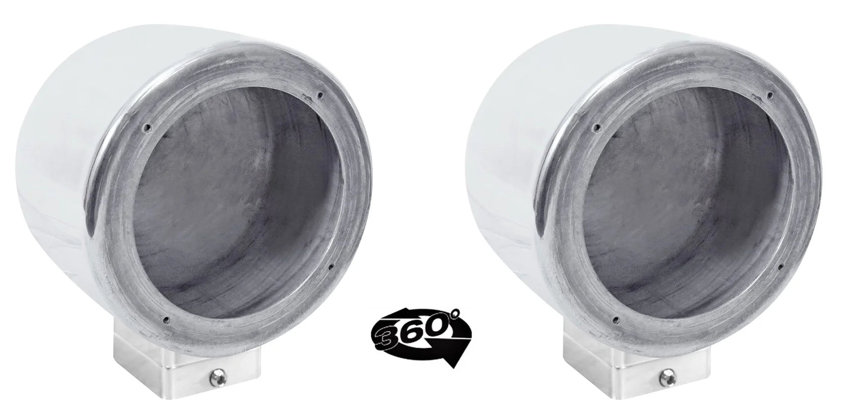 5.25" 360° Swivel Chrome Surface Mount Speaker Pods Y658
