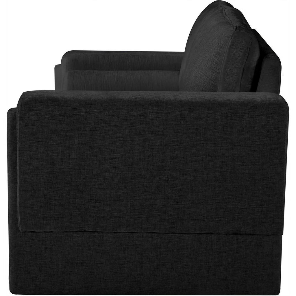 Black Chenille Fabric Loveseat M73806