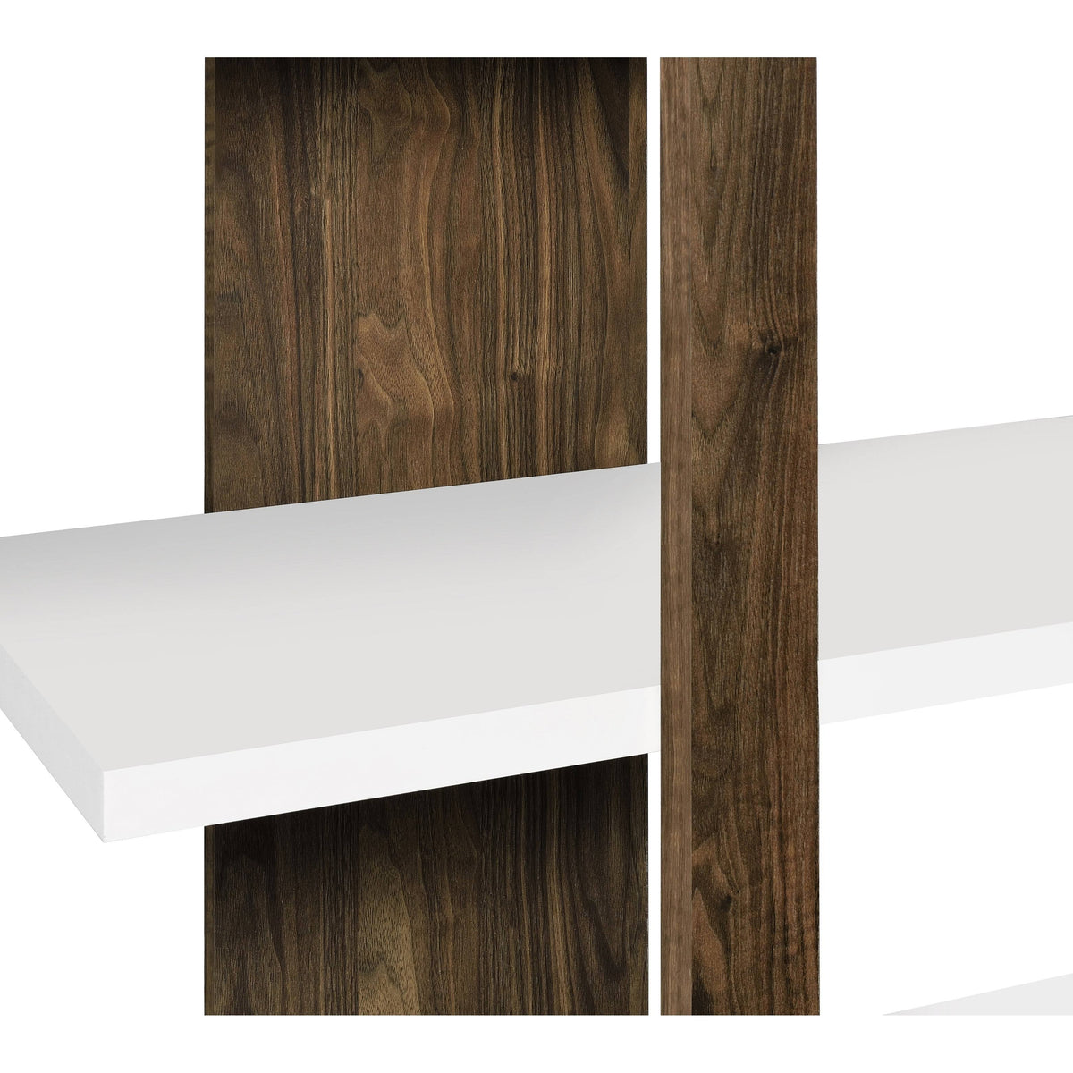 Aged Walnut/White 4-Shelf Bookcase N365