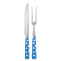 White Dots Light Blue Carving Set W146