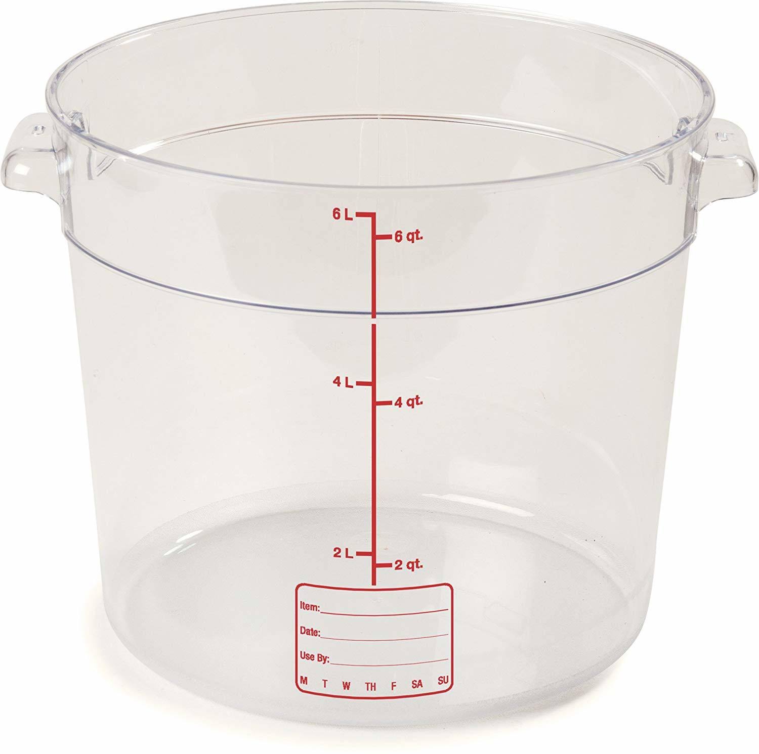 Clear 6 Quart Polycarbonate Round Container X4925