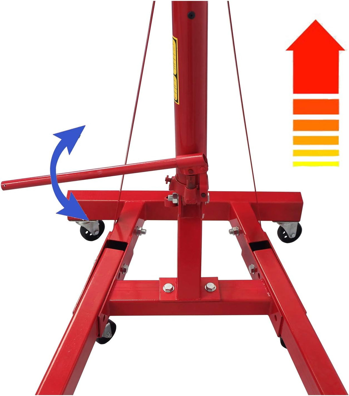 2 Ton Red Heavy Duty Engine Hoist Portable Crane Hydraulic With Hooks O20420