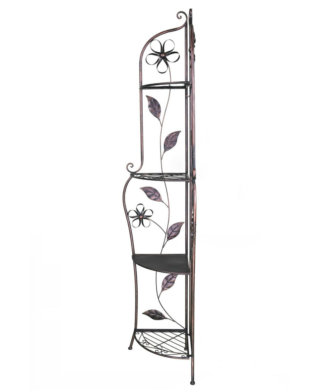 Copper 4 Shelf Corner Bakers Rack Y557