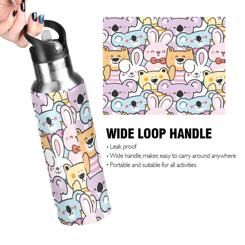 Stainless Steel Insulated Water Bottle with Straw Lid U75876