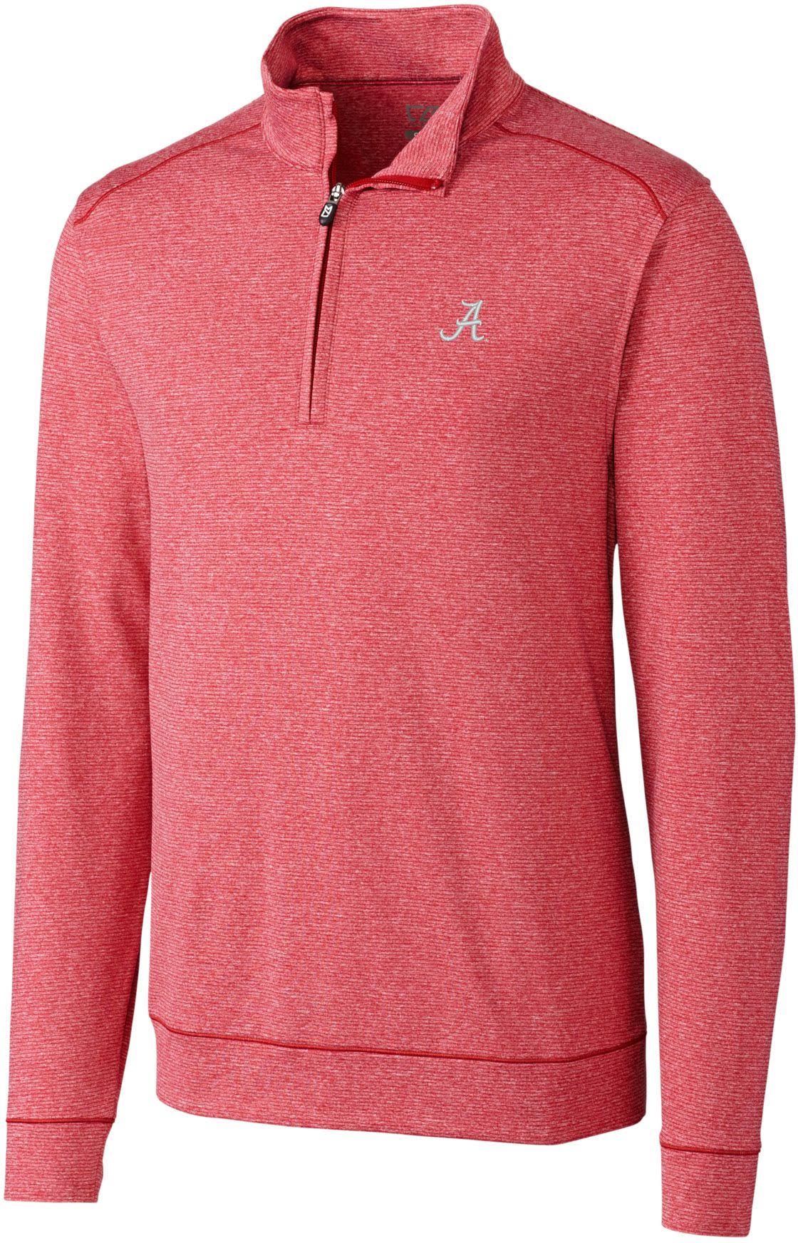 Men's NCAA Alabama Crimson Tide Shoreline Half Zip - Cardinal Red Heather - M J377