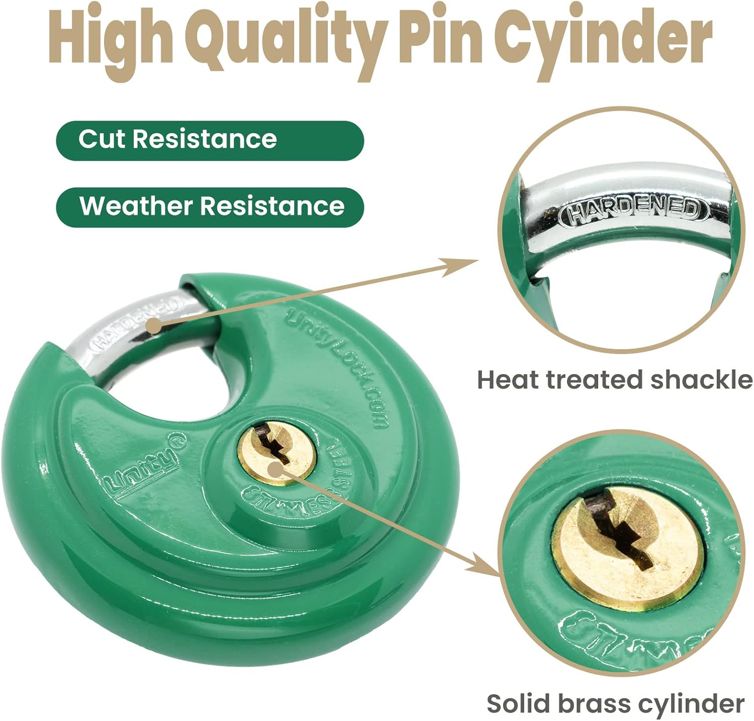 Green Disc Padlock 2-3/4" (70mm) (50) L8833