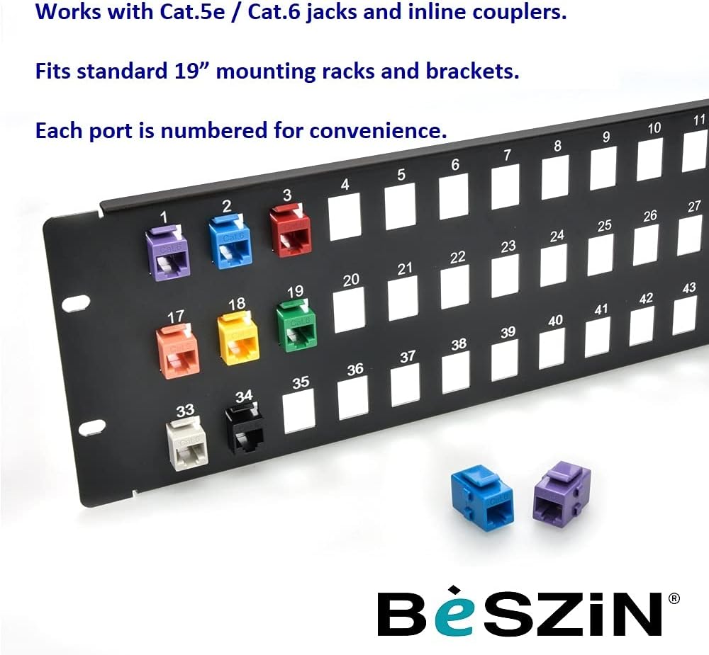 Blank Patch Panel for Keystone Jack Cat.5E, Cat.6 (24 Port) T8220