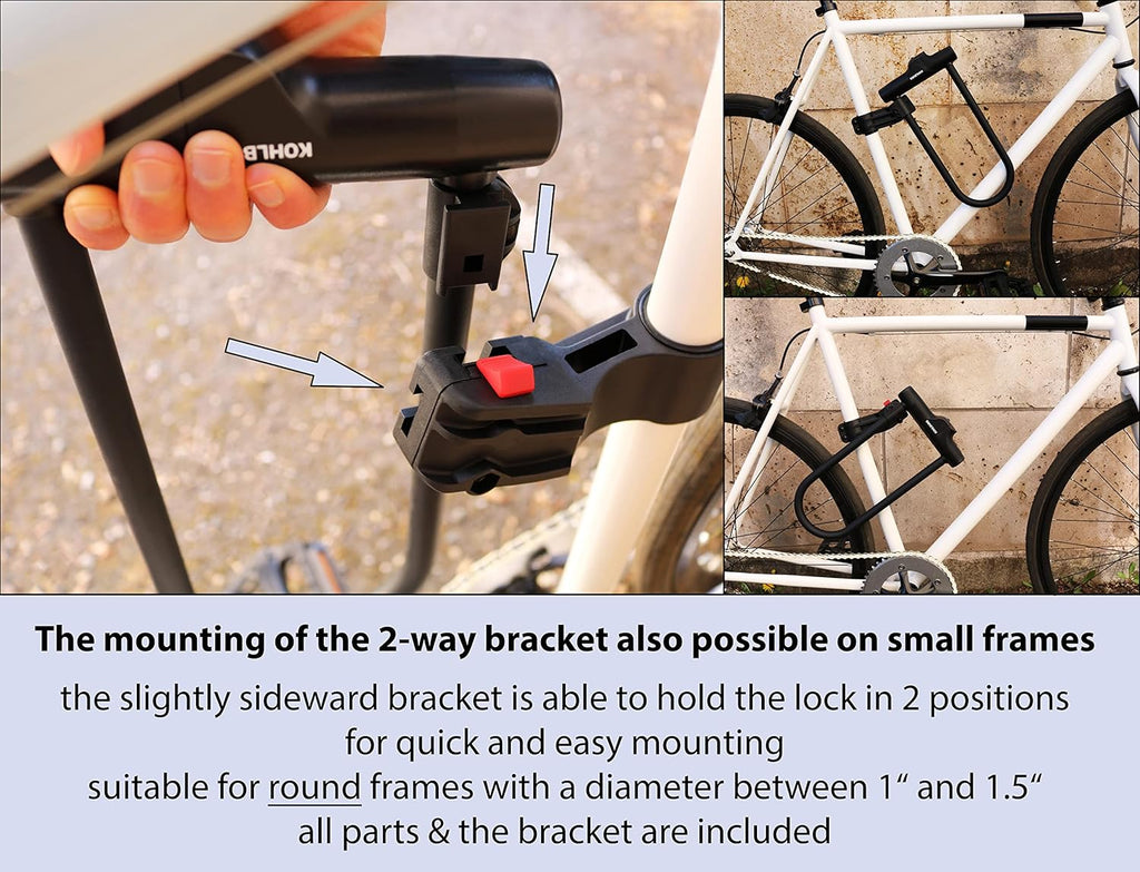 Large Bicycle U Lock with 67” Cable, Pack of 2 W829