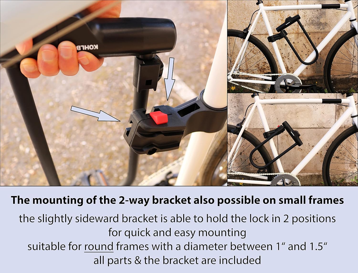 Large Bicycle U Lock with 67” Cable, Pack of 2 W829