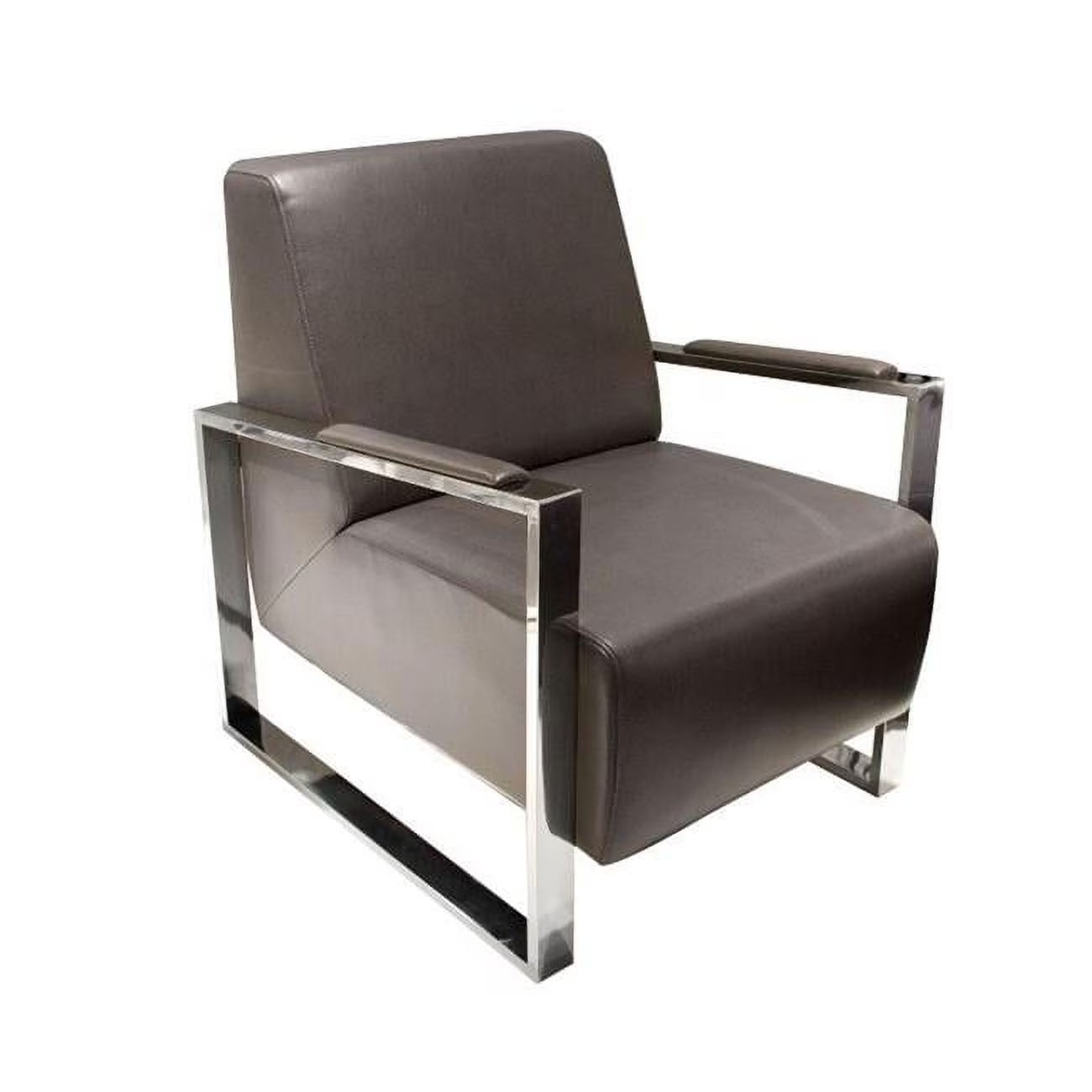 Elephant Grey Accent Chair with Stainless Steel Frame F5854