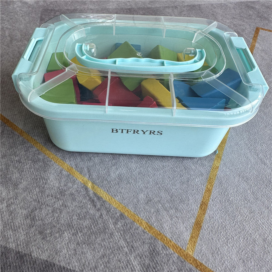 Magnetic Cube Wooden Building Blocks with Storage Box S98538
