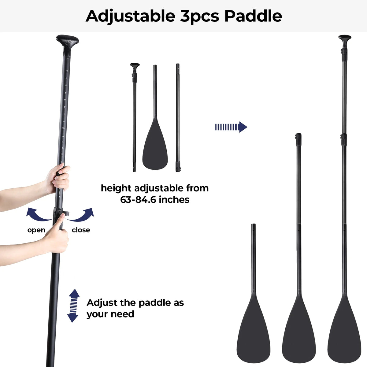 11ft Inflatable Stand Up Paddle Board with Aluminum Paddle, Leash, Backpack O2351