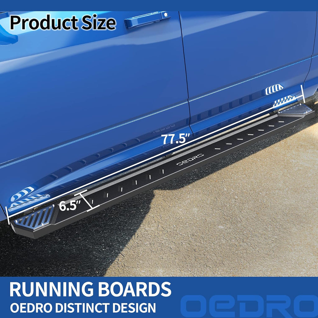 Textured Black Steel Running Boards Side Step Rails G9716