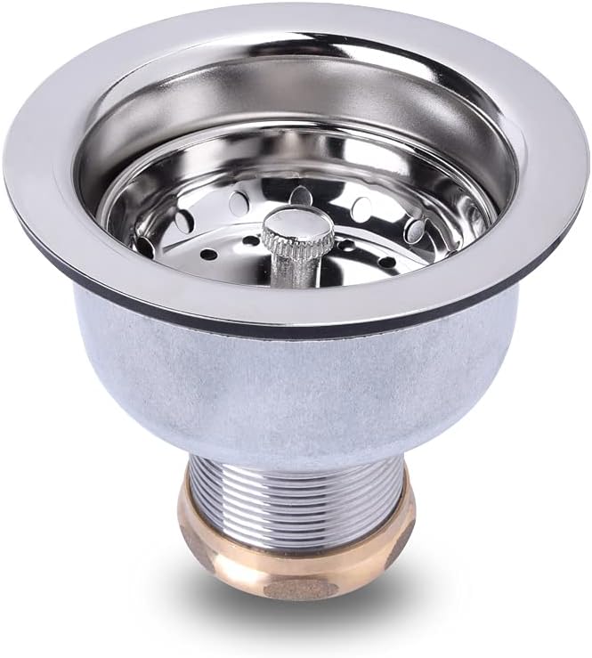 Venetian Gold Finish Kitchen Sink Drain Assembly with Fixed Post Basket A98410