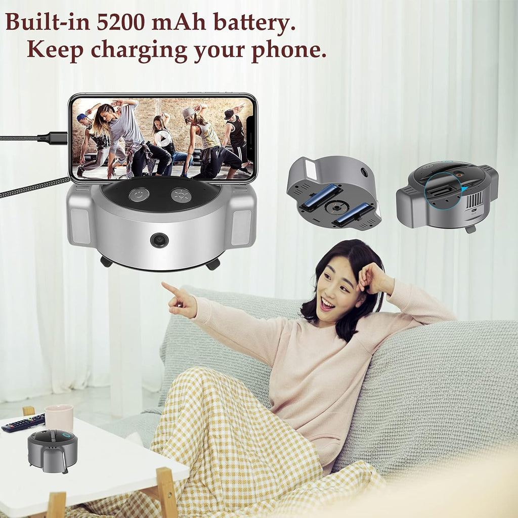 Smart Tracking Phone Holder with Selfie Lights and 1080p Webcam with Microphone E410