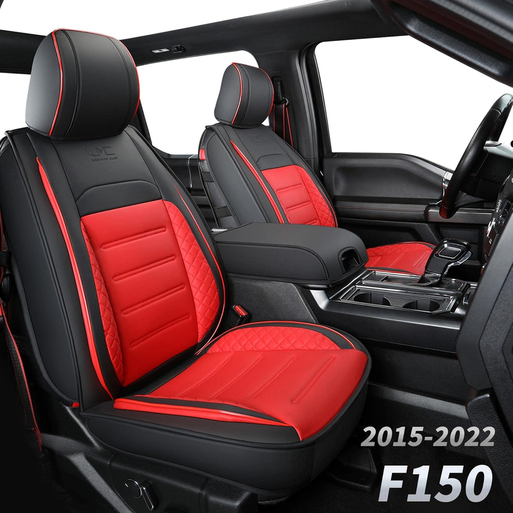 Black&Red Faux Leather Seat Covers Full Set L735297