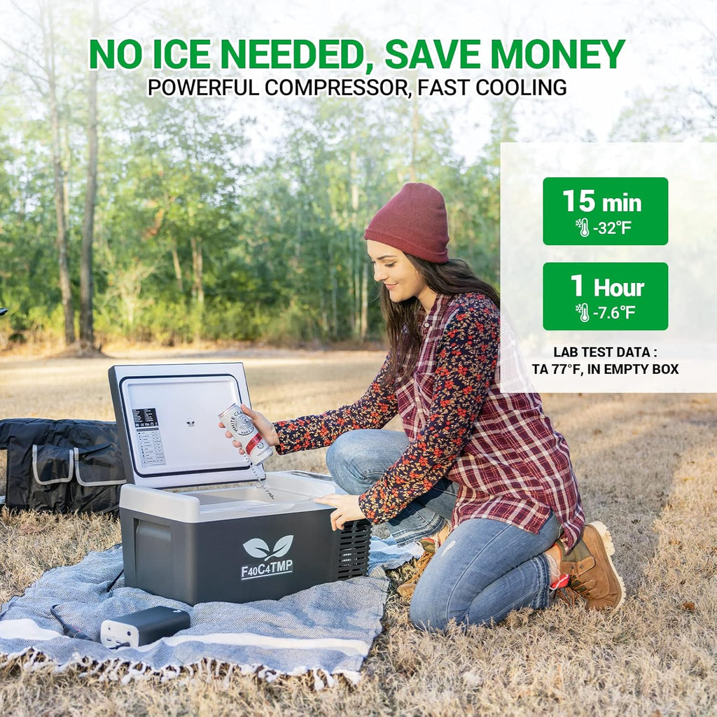 Portable Refrigerator 20 Quart 12 Volt Freezer 18L Car Fridge With Compressor I62559