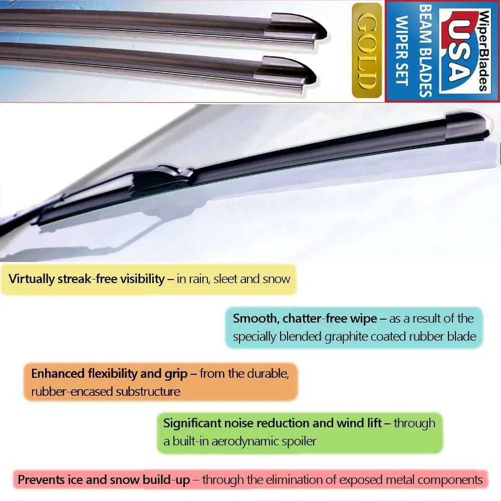 2006 Honda Element Beam Wiper Blades Set of 3 with Rear Wiper G9358