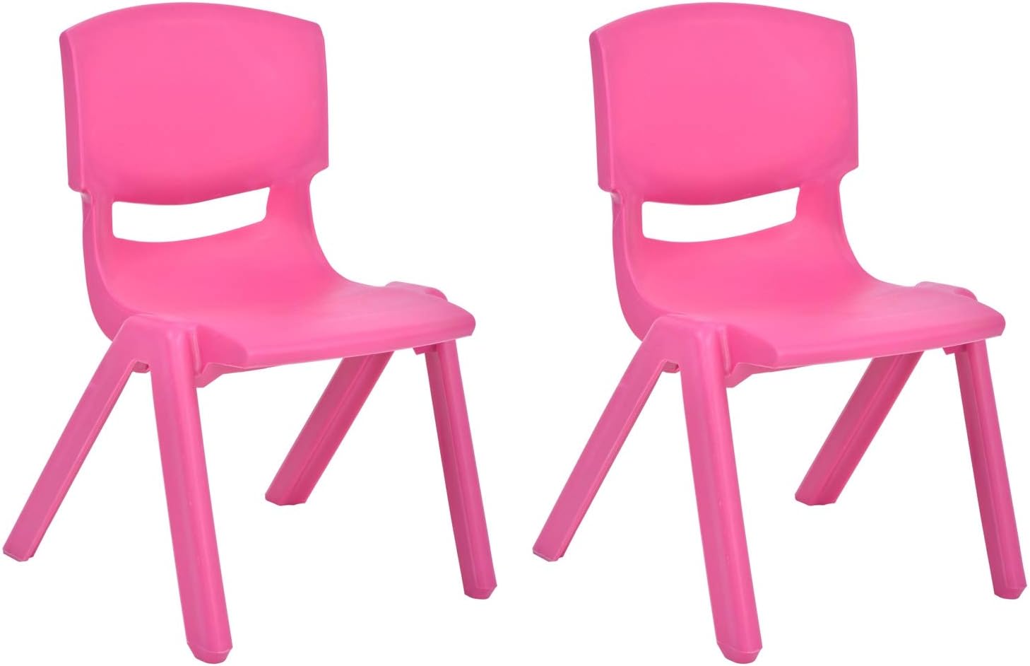 Yellow Stackable Plastic Kids Learning Chairs, 2-Pack U6528