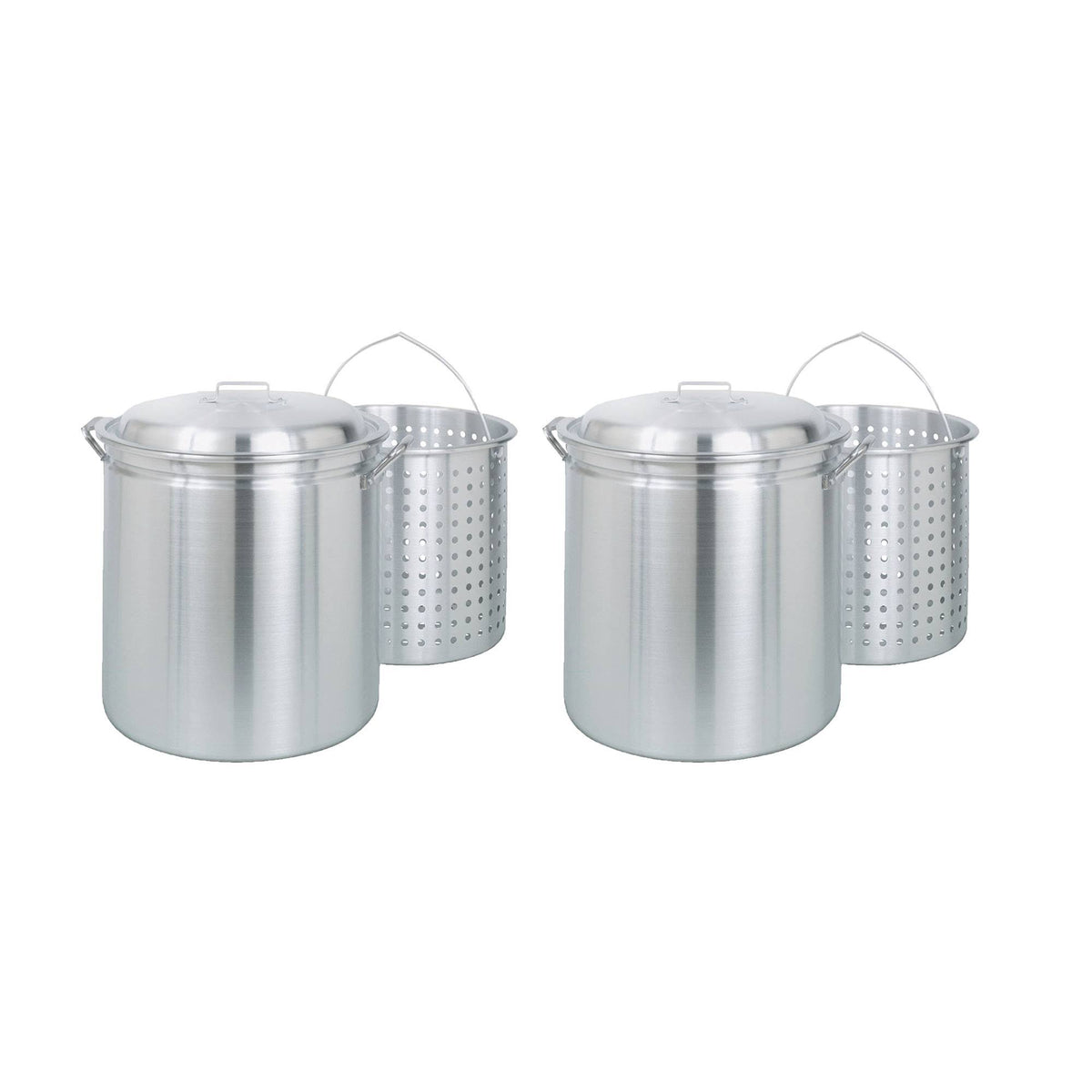 82 Quart Aluminum Stockpot with Lid and Basket S732