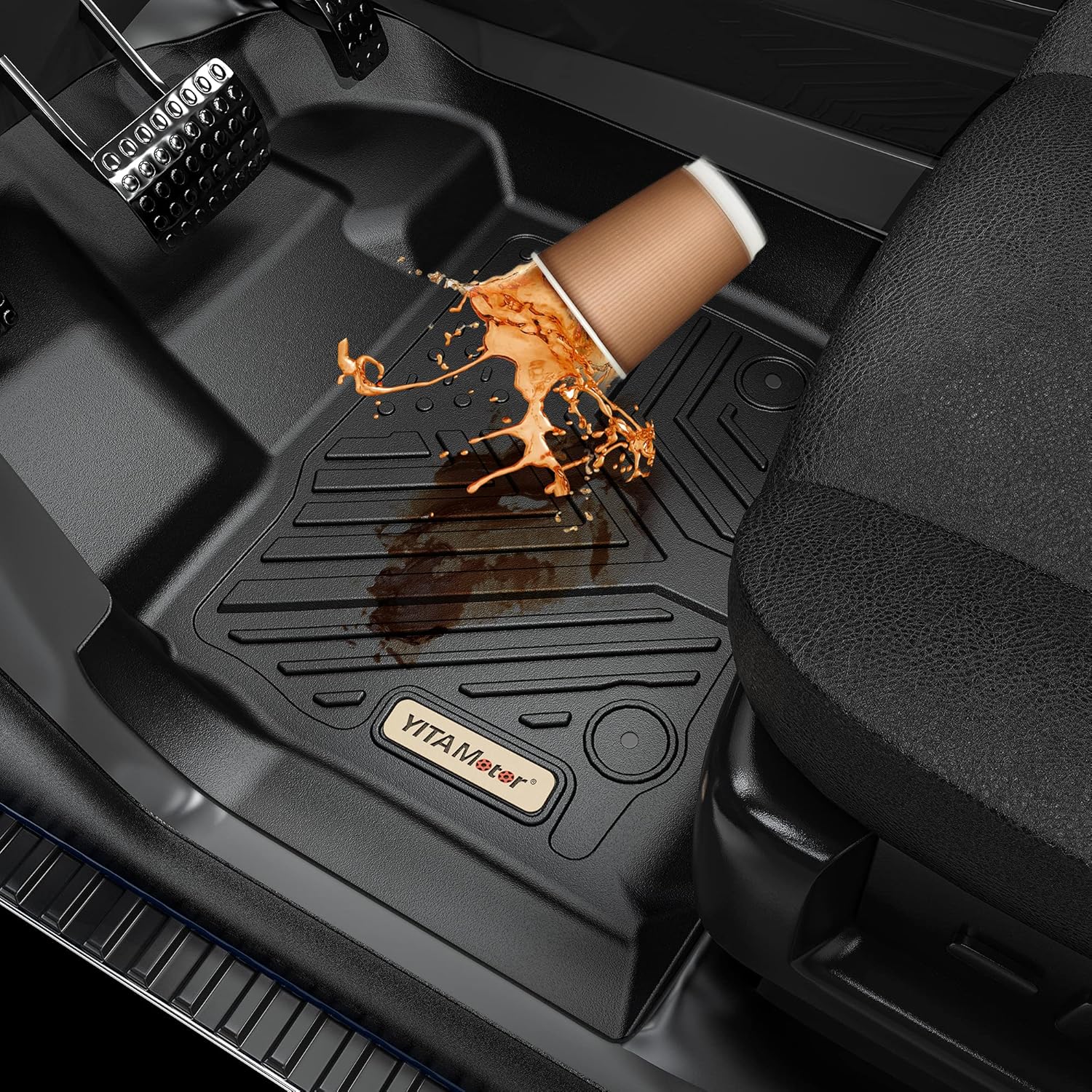 Black TPE Floor Liner Car Mats C1869