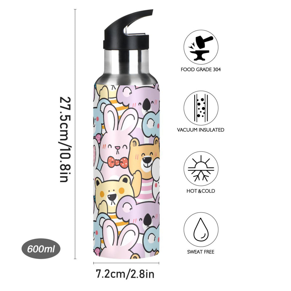 Stainless Steel Insulated Water Bottle with Straw Lid U75876