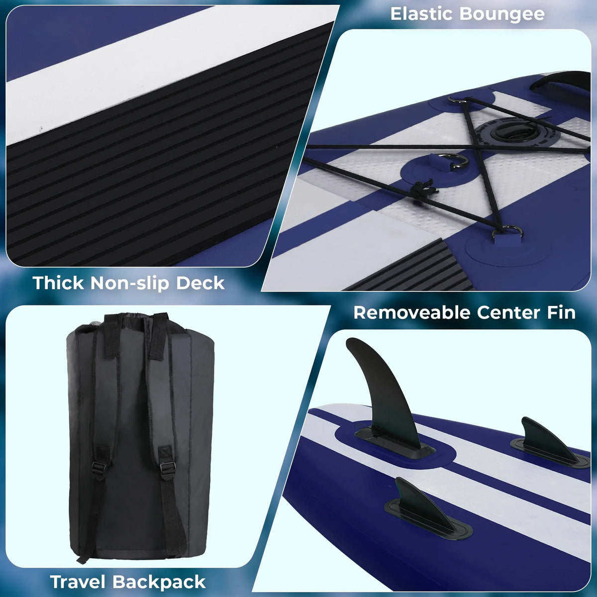 11ft Inflatable Stand Up Paddle Board with Aluminum Paddle, Leash, Backpack O2351