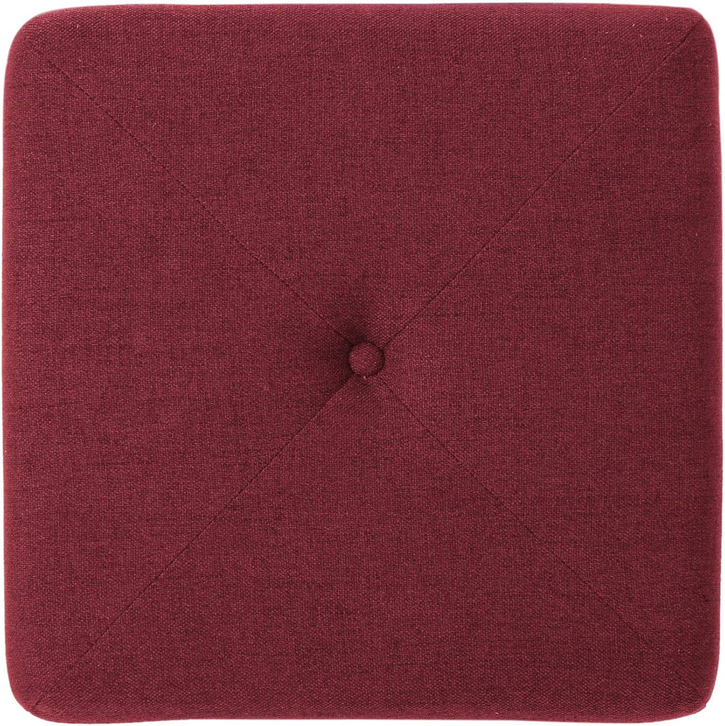 Deep Red Fabric Square Ottoman Pack of 2 A1081