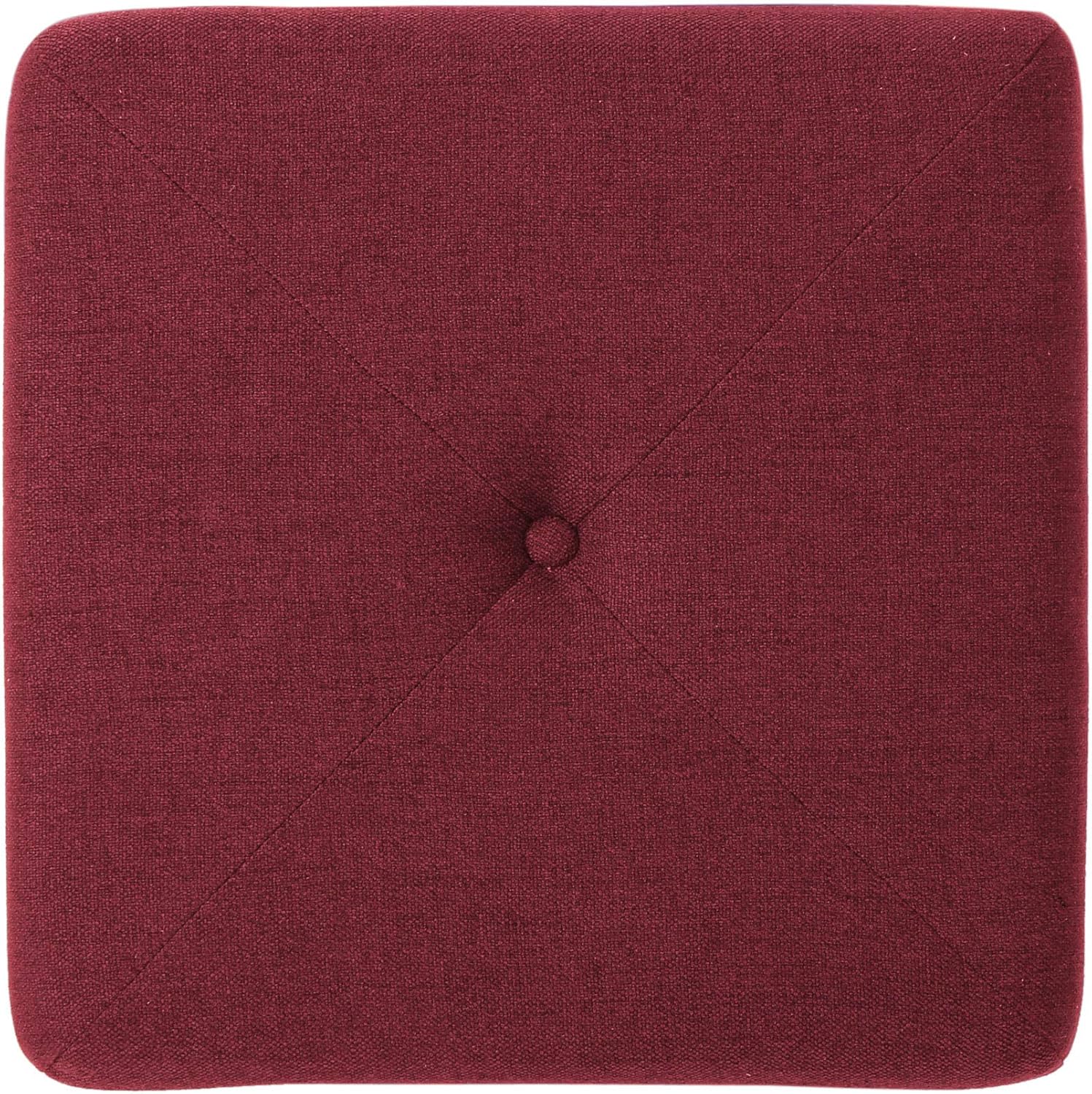 Deep Red Fabric Square Ottoman Pack of 2 A1081
