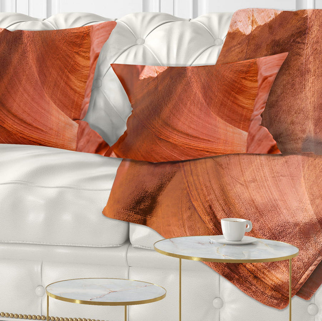 Antelope Canyon Landscape Photo Throw Pillow 12x20 F408