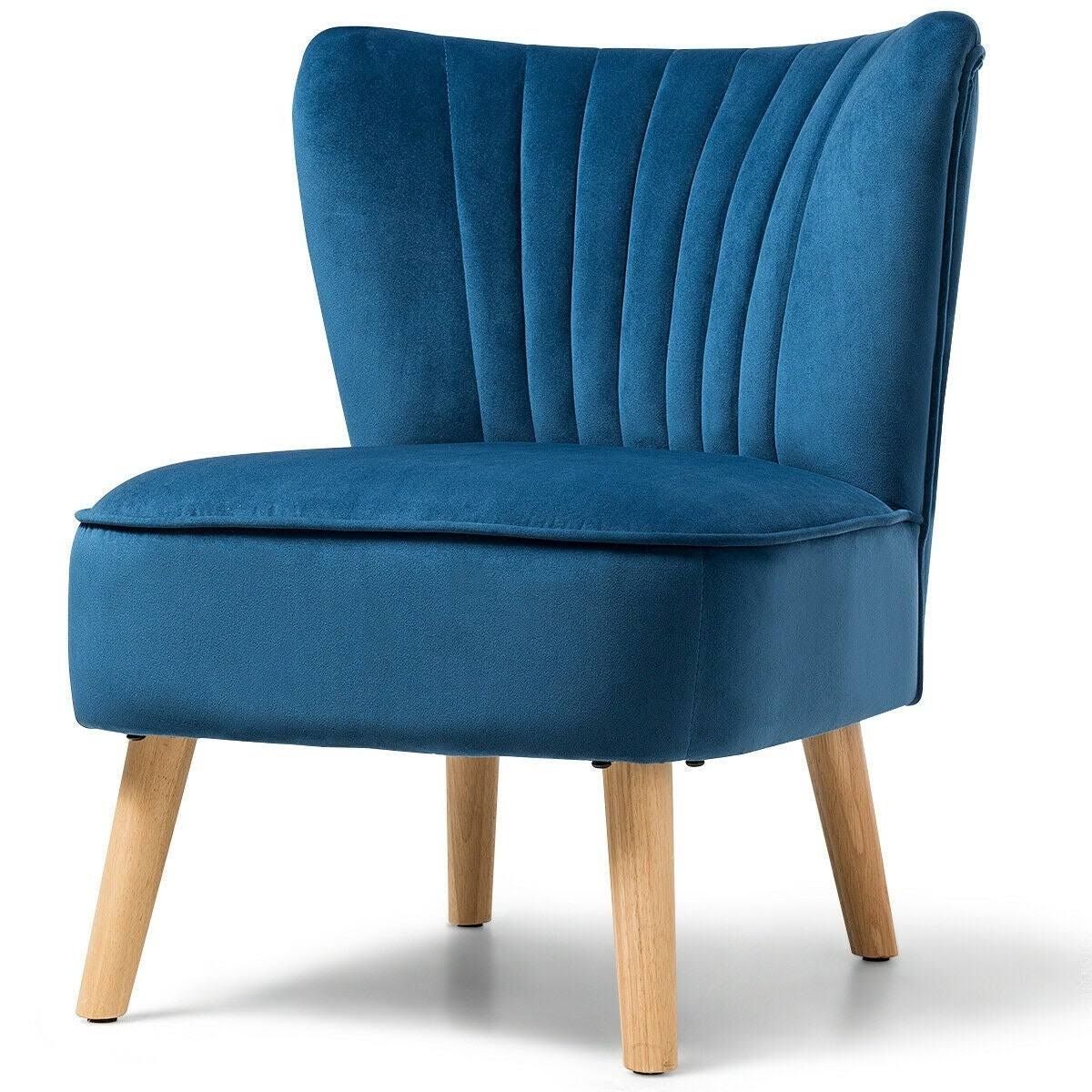 Green Velvet Armless Accent Chair L798