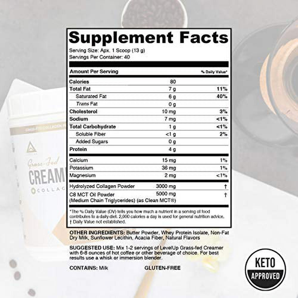 Keto Creamer with Collagen Protein, C8 MCT Oil, Irish Butter, 19oz V89668