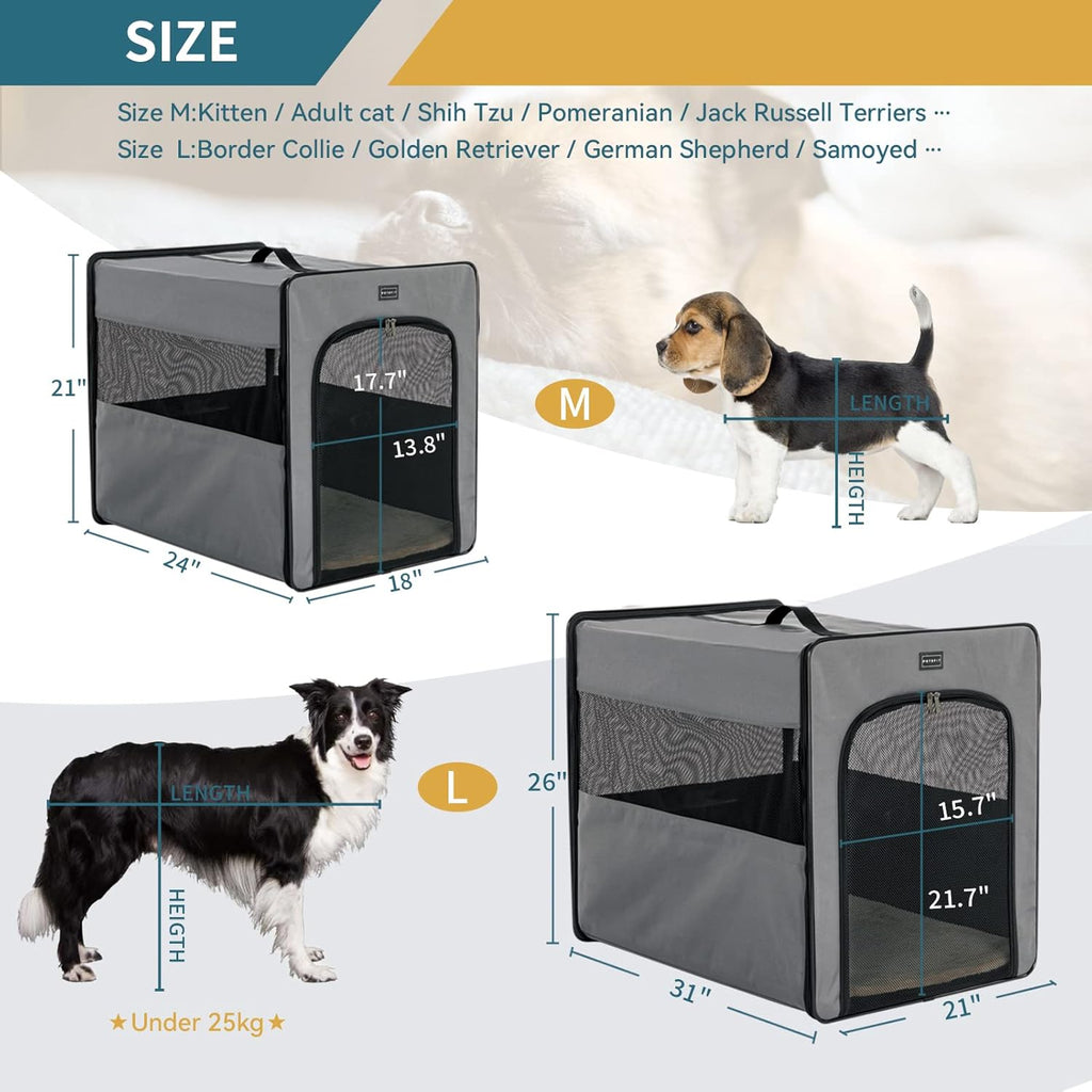 Collapsible Medium Dog Travel Crate Pack of 2 T25395
