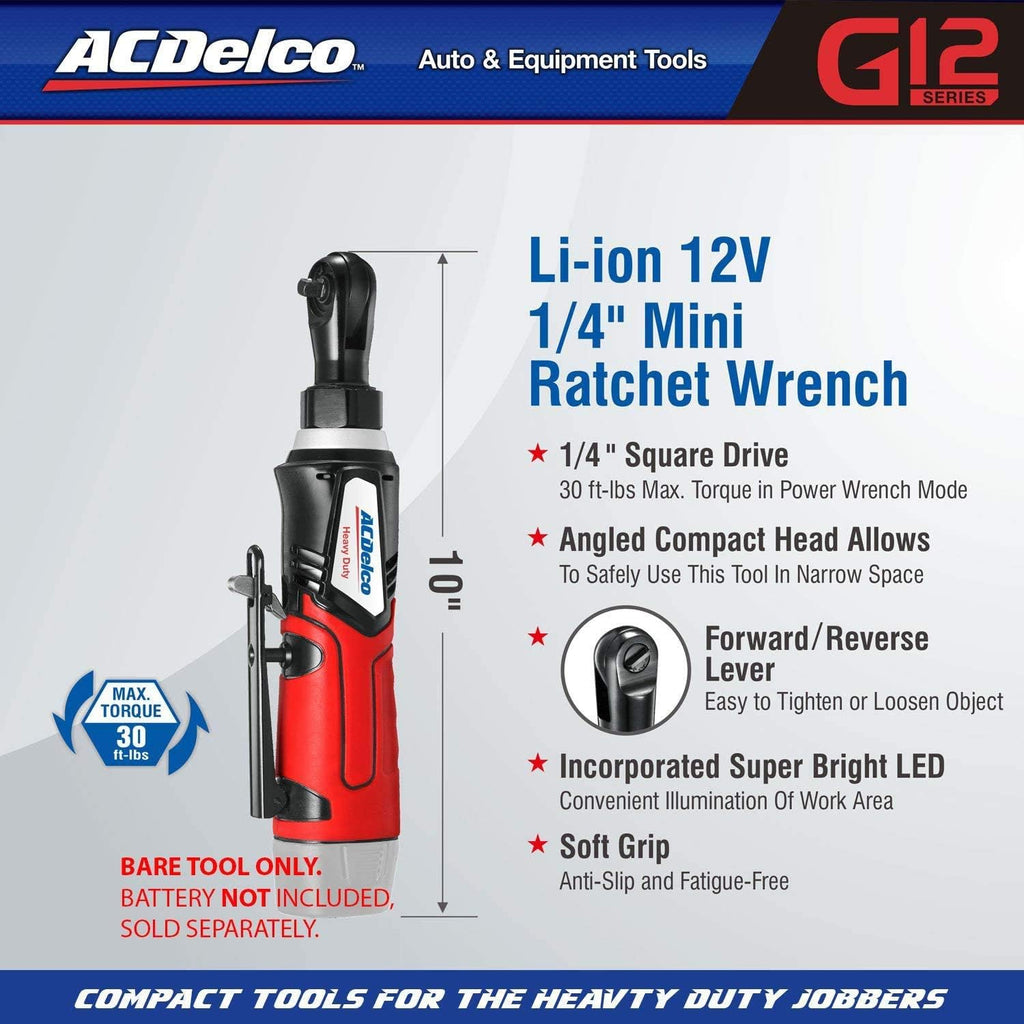 12V Cordless Li-ion 1/4" Ratchet Wrench, Pack of 2 S41431