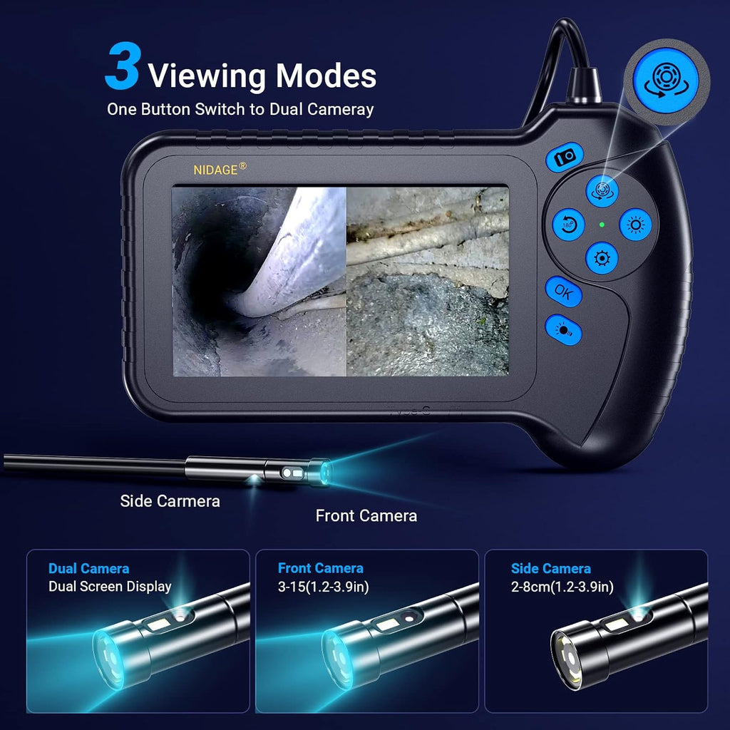 1080P Dual Lens Inspection Camera with 16.5FT Cable E91294