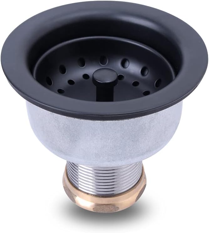 Venetian Gold Finish Kitchen Sink Drain Assembly with Fixed Post Basket A98410