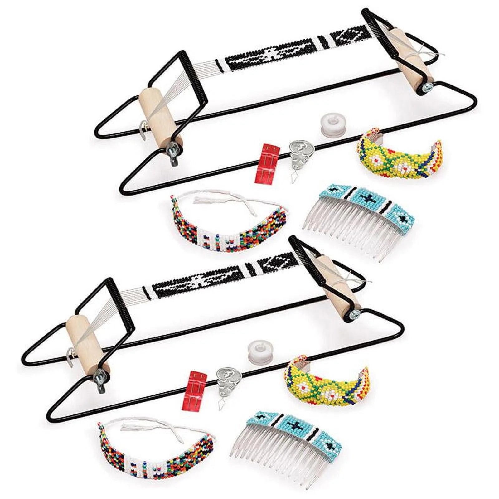Bead Loom Kit, Assorted Colors, 6" Beading Area, Pack of 2 Kits Q800844
