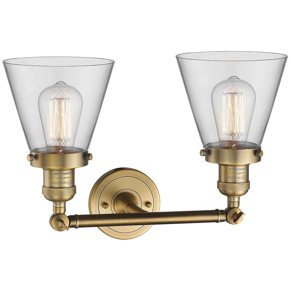 2 Light Dimmable LED Bathroom Fixture in Brushed Brass J57776