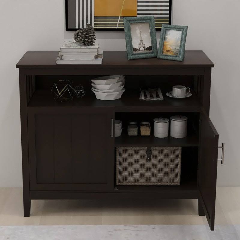 Wooden Kitchen Storage Sideboard Buffet Server Cabinet, Brown J27199