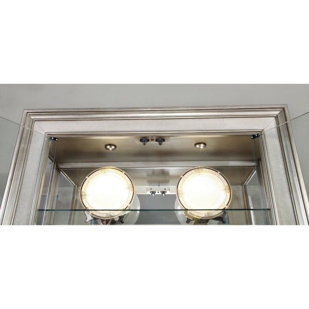 Metallic Platinum Curio Cabinet E912