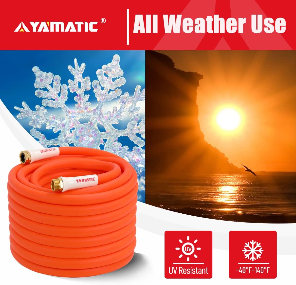 Kink Resistant Garden Hose 5/8 in x 50 ft, Heavy Duty, Pack of 2 W27964