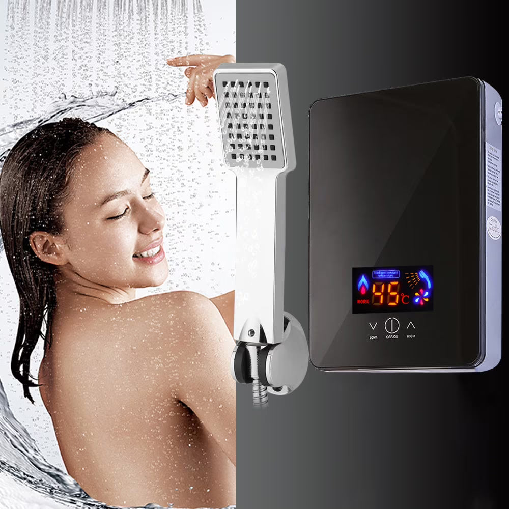 8L 6500W Instant Electric Tankless Hot Water Heater with Shower Kit O6510
