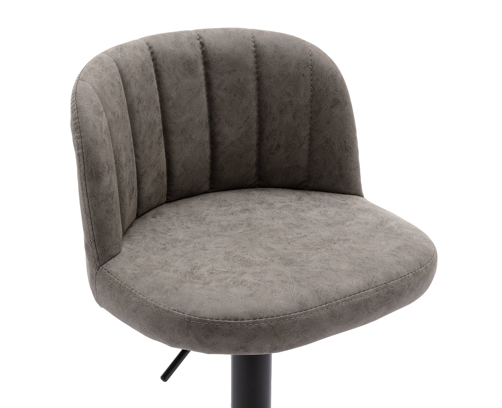 Grey Faux Leather Swivel Bar Stools Set of 2 O8679