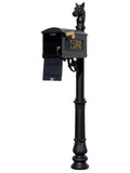 Black Mailbox Locking Insert Post System with Ornate Base M116