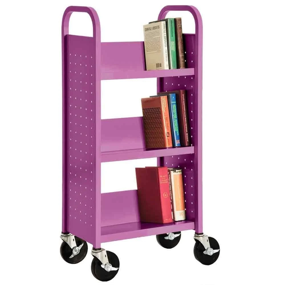 3 Single Sided Sloped Shelf Book Truck N857310