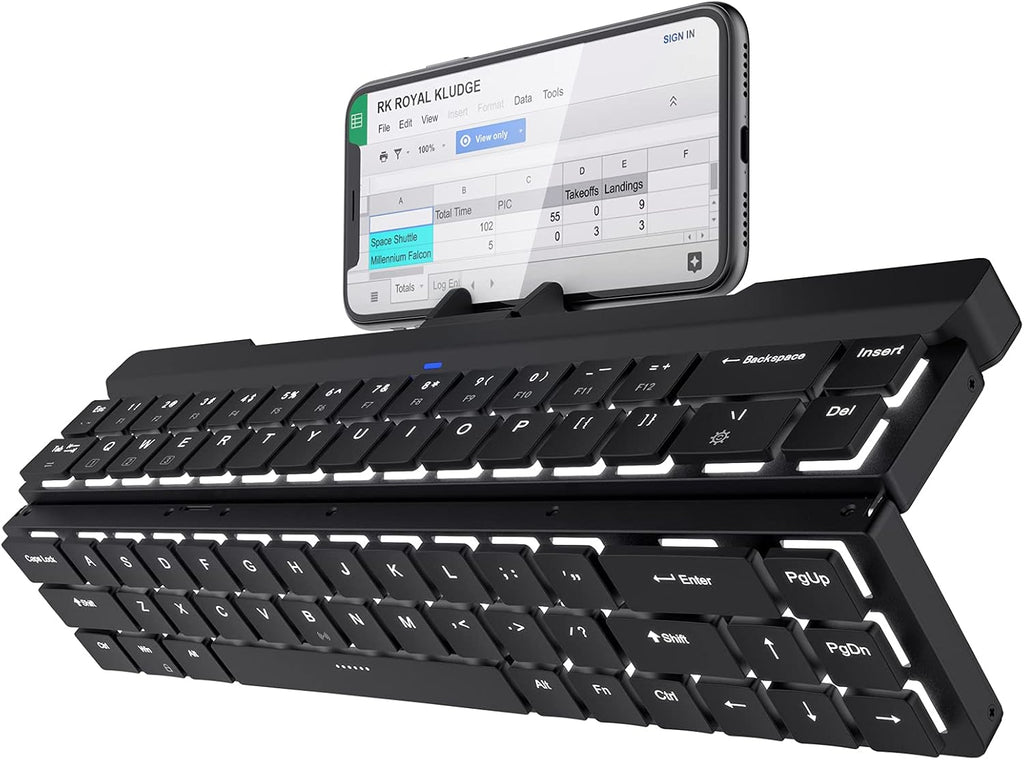 68 Keys 60% Foldable Mechanical Keyboard with Aluminum Body, White Backlit Z154