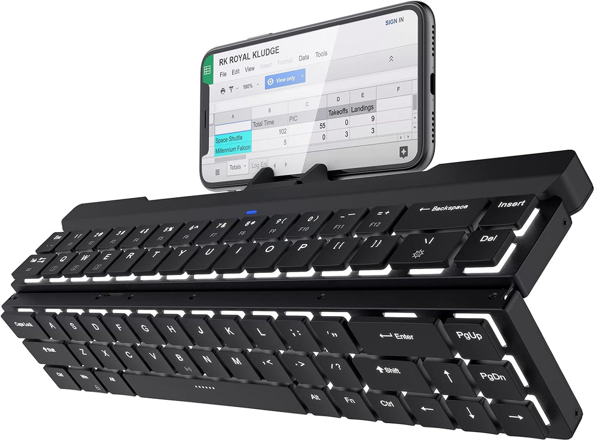 68 Keys 60% Foldable Mechanical Keyboard with Aluminum Body, White Backlit Z154