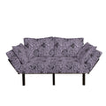 Lilac Black Upholstered Futon Couch with Metal Frame R10232