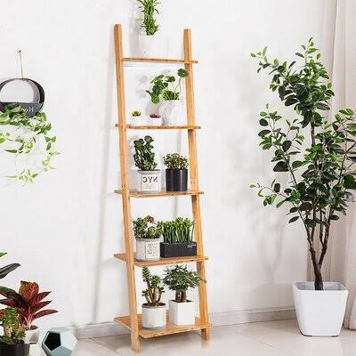 5-Tier Bamboo Leaning Bookshelf G123311