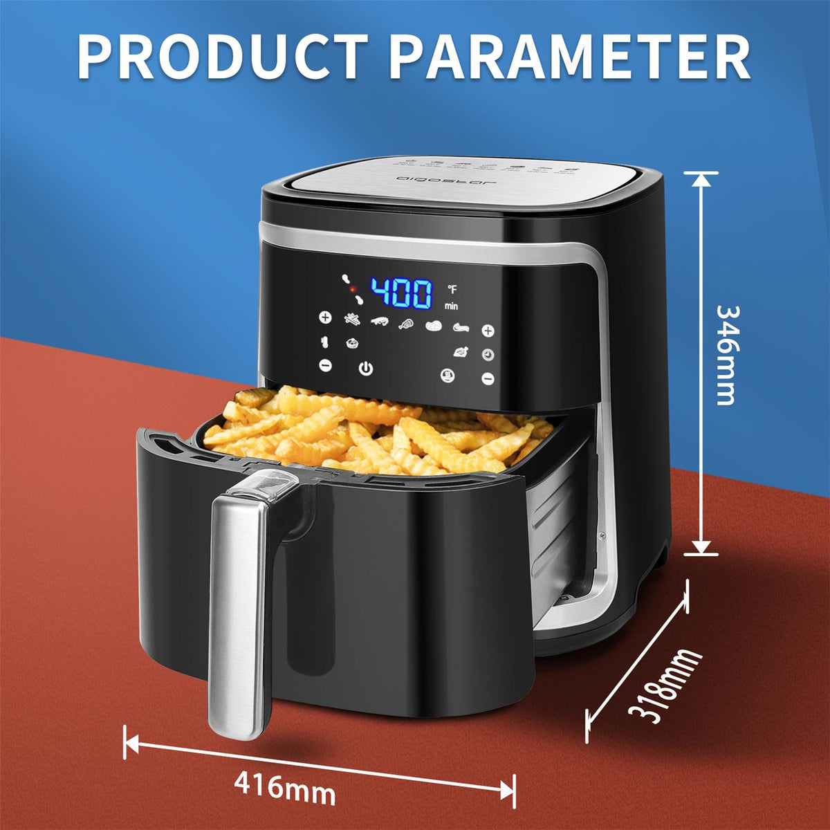 12-in-1 Smart WiFi Air Fryer 7.4 QT, Black F10244